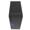 Obudowa PC GEMBIRD Fornax 2000 RGB Midi Tower Czarna — Micro ATX/ITX/ATX, 1x120mm tylny wentylator, 2x2.5 cala zatoki, 2x3.0 USB-A, Szkło hartowane