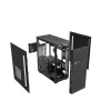 Obudowa PC GEMBIRD Fornax 160 Mini Tower — czarna, SPCC, obsługa ITX/mATX/ATX, 1×3,5 cala + 3×2,5 cala zatoki, 7 gniazd rozszerzeń, 445×185×390 mm