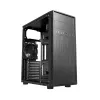 Obudowa PC GEMBIRD Fornax 160 Mini Tower — czarna, SPCC, obsługa ITX/mATX/ATX, 1×3,5 cala + 3×2,5 cala zatoki, 7 gniazd rozszerzeń, 445×185×390 mm