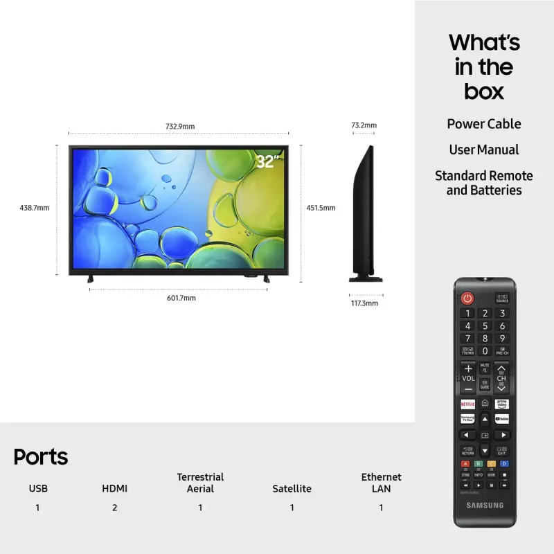 Telewizor LED Samsung UE32F6000FKXXU 32 cale (81,3 cm) Full HD 1920x1080, Tizen, Wi‑Fi, HDR10+, 2×HDMI, 2.0ch, VESA 200×200