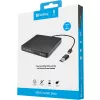Sandberg USB-C/A DVD Drive, czarny, tacka, Komputer stacjonarny/Laptop, DVD Super Multi DL, USB Type-C, CD-R, CD-ROM, CD-RW, DVD+R DL, DVD-R, DVD-R DL, DVD-RAM, DVD-ROM, DVD-RW