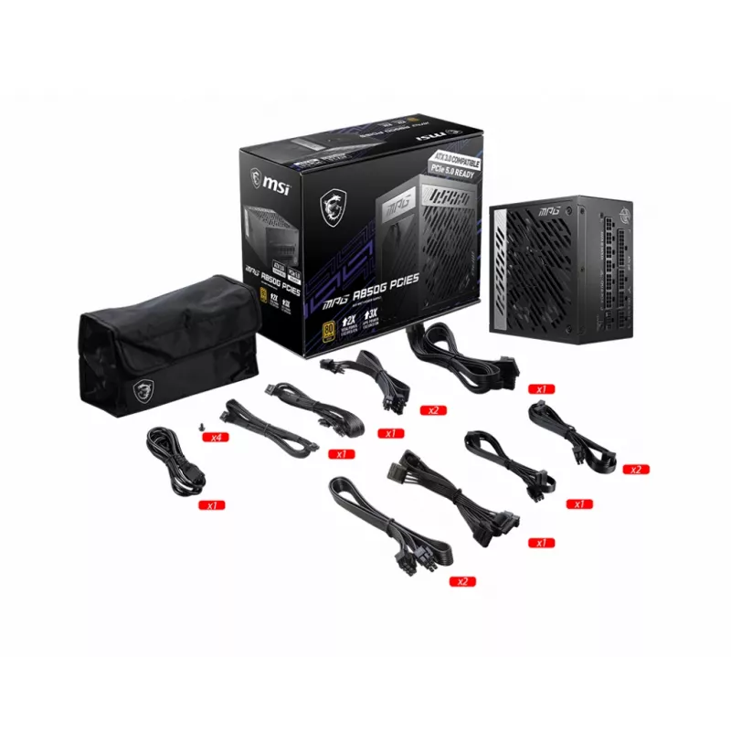 MSI MPG A850G PCIE5 Zasilacz 850 W 24-pin ATX ATX Czarny