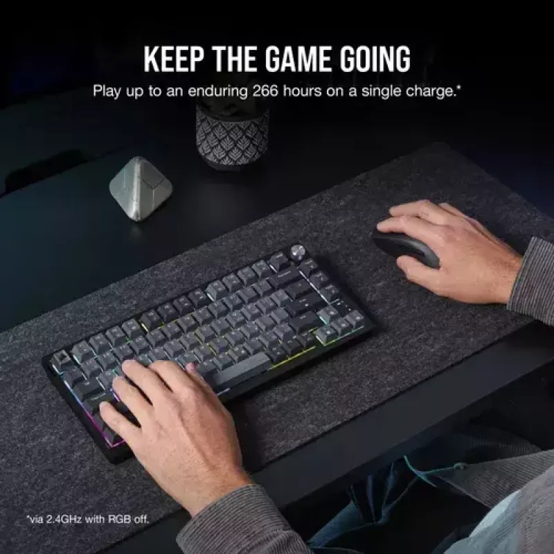 Mechaniczna klawiatura gamingowa Corsair K65 PLUS WIRELESS RGB Wireless USB Czarna