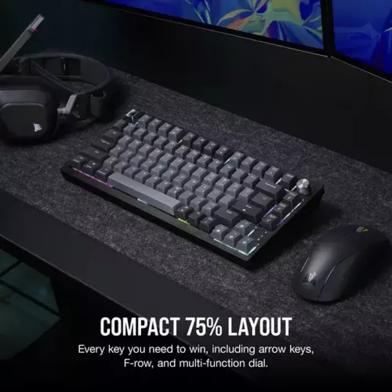 Mechaniczna klawiatura gamingowa Corsair K65 PLUS WIRELESS RGB Wireless USB Czarna