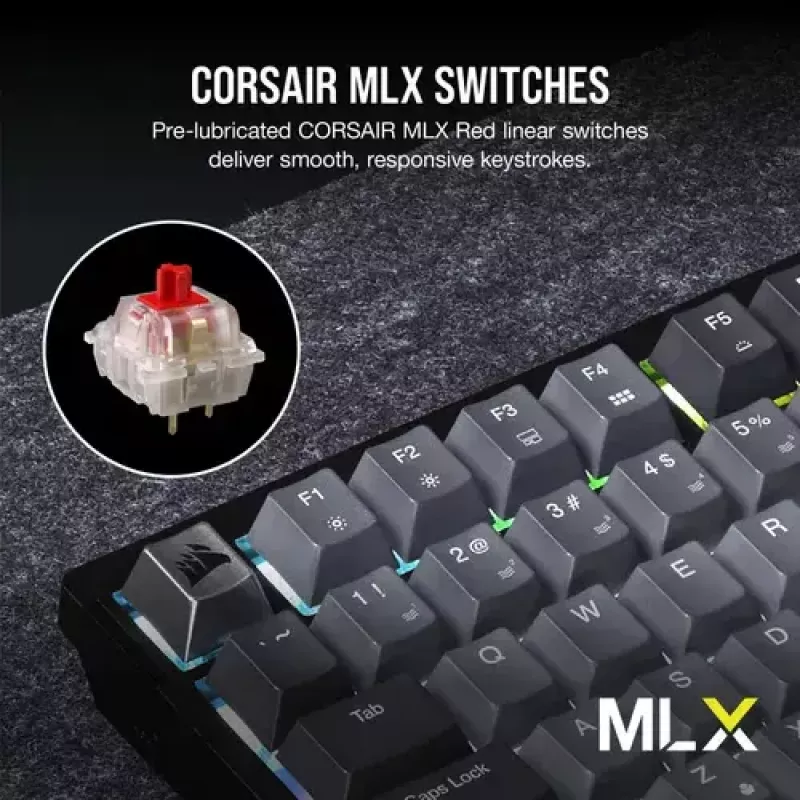 Mechaniczna klawiatura gamingowa Corsair K65 PLUS WIRELESS RGB Wireless USB Czarna