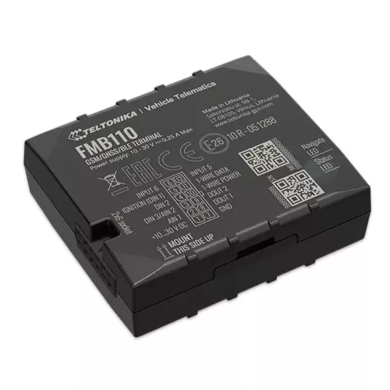 Lokalizator GPS Teltonika FMB110 Samochodowy Czarny Pyłoszczelny 0,128 GB