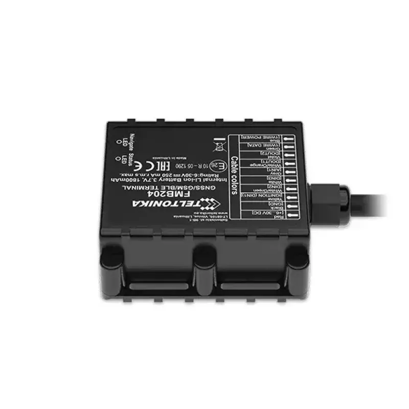 Lokalizator GPS Teltonika FMB204 uniwersalny czarny Single SIM 1800 mAh
