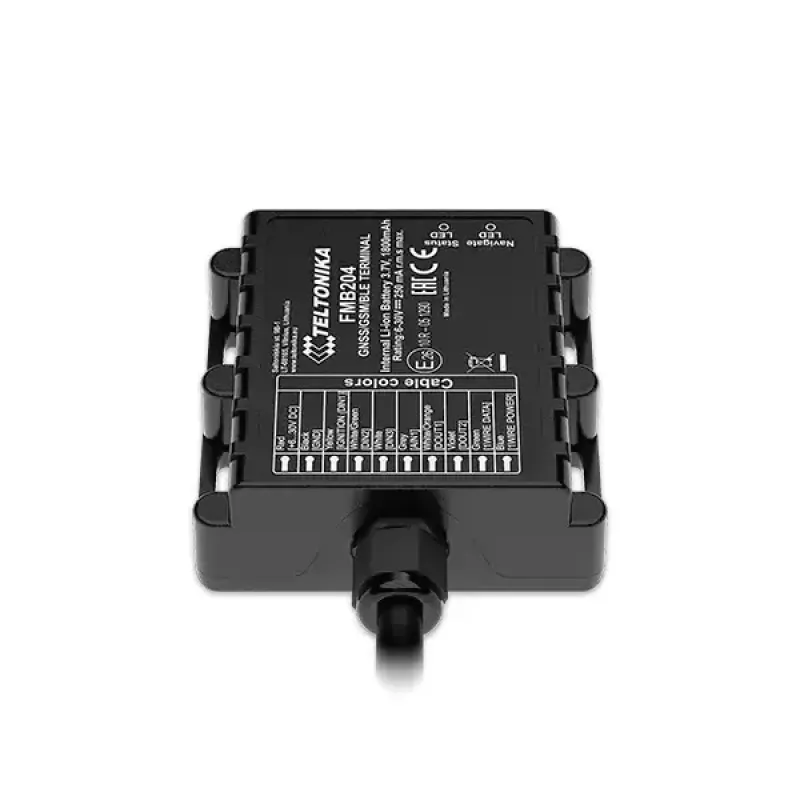 Lokalizator GPS Teltonika FMB204 uniwersalny czarny Single SIM 1800 mAh