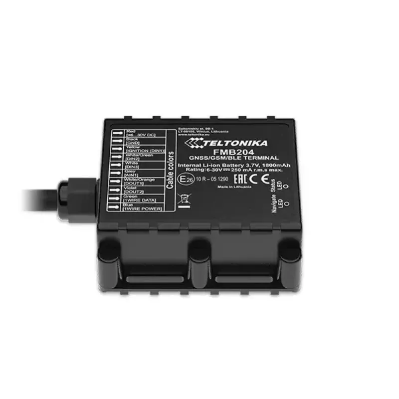 Lokalizator GPS Teltonika FMB204 uniwersalny czarny Single SIM 1800 mAh