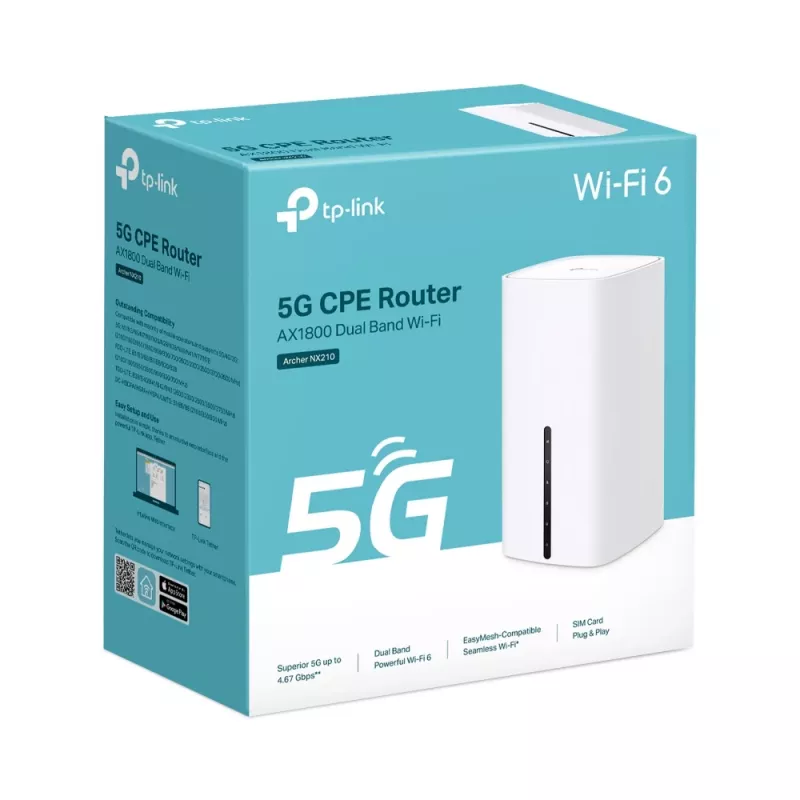 TP-Link Archer NX210 router bezprzewodowy Gigabit Ethernet Dwupasmowy (2,4 GHz / 5 GHz) 5G Biały