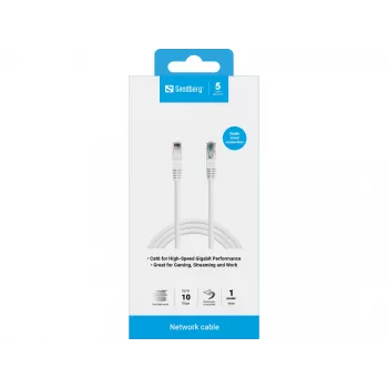 Kabel sieciowy Sandberg UTP Cat6 RJ-45 1m biały