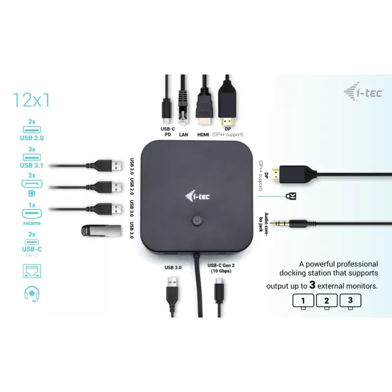 Stacja dokująca i-tec USB-C HDMI Dual DP z Power Delivery 100 W