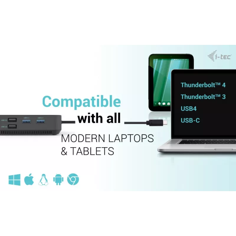 Stacja dokująca i-tec USB-C HDMI Dual DP z Power Delivery 100 W
