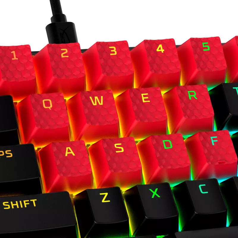 HyperX Rubber Keycaps - zestaw akcesoriów do gier - czerwony (układ US)
