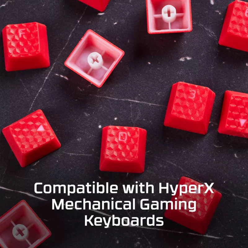 HyperX Rubber Keycaps - zestaw akcesoriów do gier - czerwony (układ US)