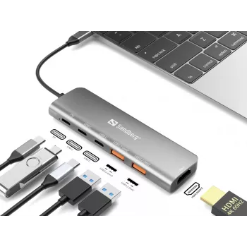 Sandberg USB-C Dock HDMI + 2xUSB-A + 2xUSB-C + PD100W