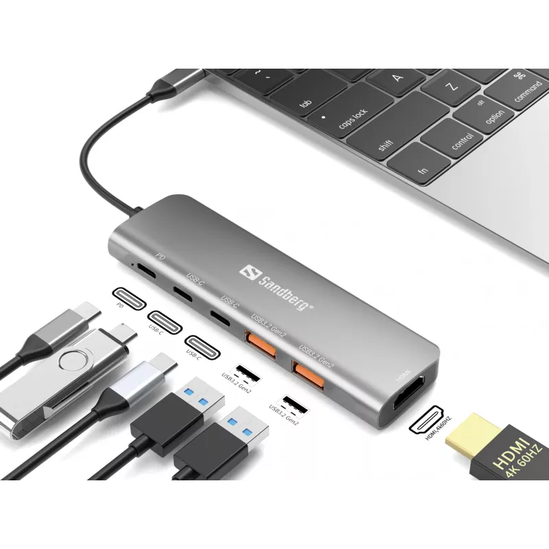 Sandberg USB-C Dock HDMI + 2xUSB-A + 2xUSB-C + PD100W