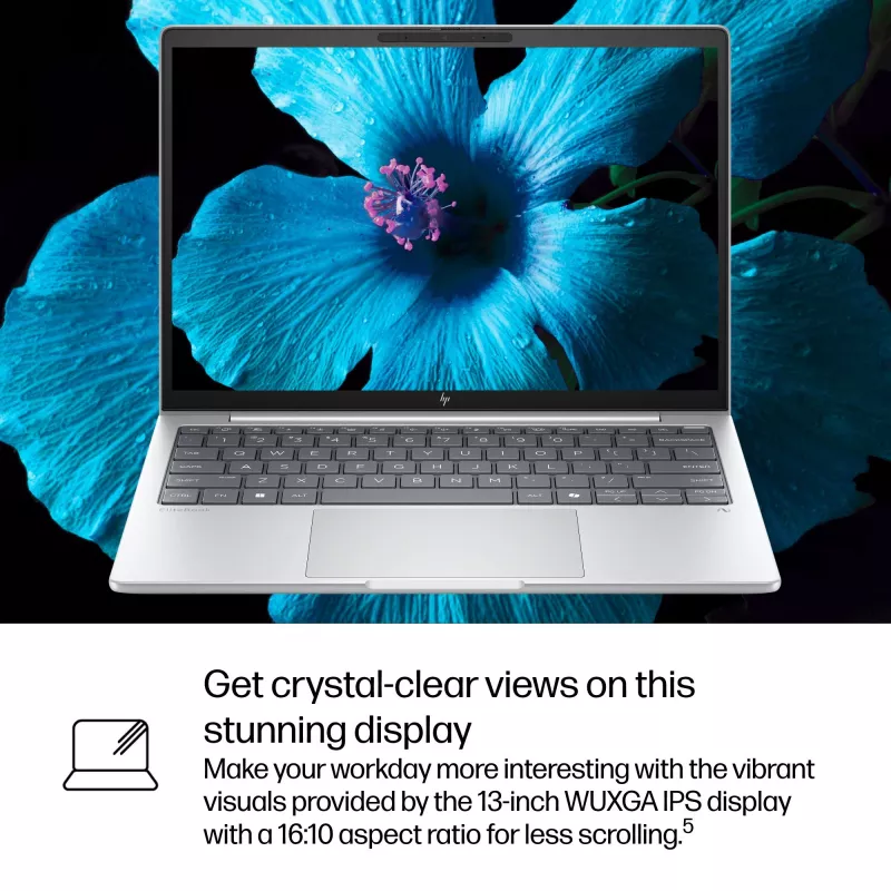 HP EliteBook 8 G1i AI Intel Core Ultra 5 225U Laptop 33,8 cm (13,3 cala) WUXGA 16 GB LPDDR5x-SDRAM Wi-Fi 7 (802.11be) Windows 11 Pro AI PC