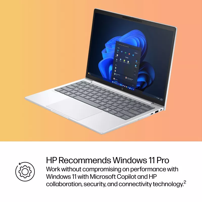 HP EliteBook 8 G1i AI Intel Core Ultra 5 225U Laptop 33,8 cm (13,3 cala) WUXGA 16 GB LPDDR5x-SDRAM Wi-Fi 7 (802.11be) Windows 11 Pro AI PC