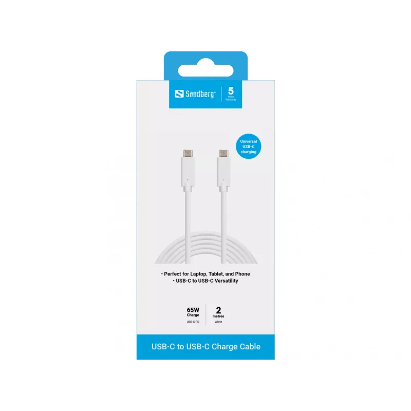 Kabel ładujący USB-C Sandberg 136-17 2M 65W