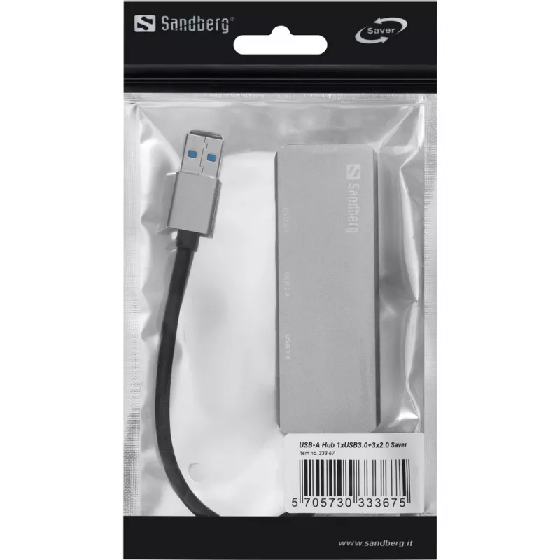 Sandberg Hub USB-A 1xUSB3.0+3x2.0 SAVER