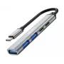 Sandberg USB-C do 3xUSB-A+2xUSB-C SAVER USB 3.2 Gen 1 Szary Aluminium