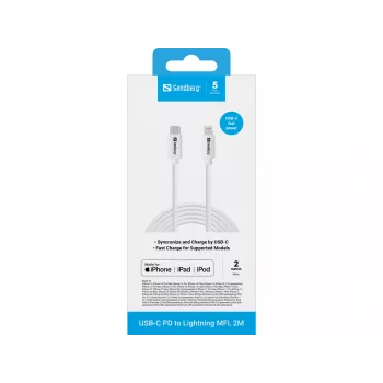 Sandberg USB-C PD do Lightning MFI 2M Kabel 2m Lightning USB C