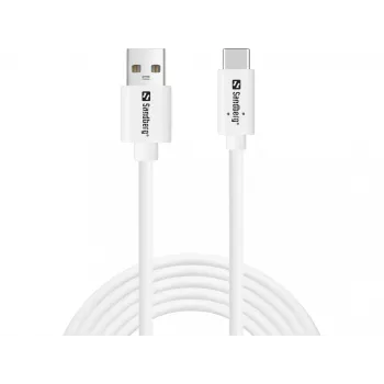 Kabel Sandberg USB-C > USB-A 2.0 2M SAVER biały