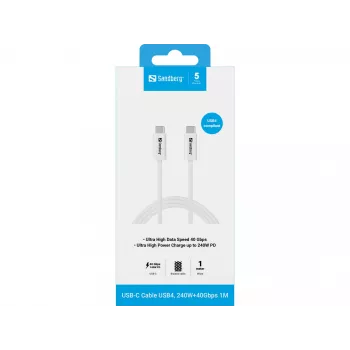 Przewód Sandberg USB-C>C USB4 240W 40Gbps 1M