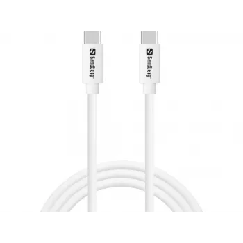 Kabel ładujący Sandberg USB-C 1M, 65W, 1 m, USB C, USB C, USB 3.2 Gen 1 (3.1 Gen 1), biały
