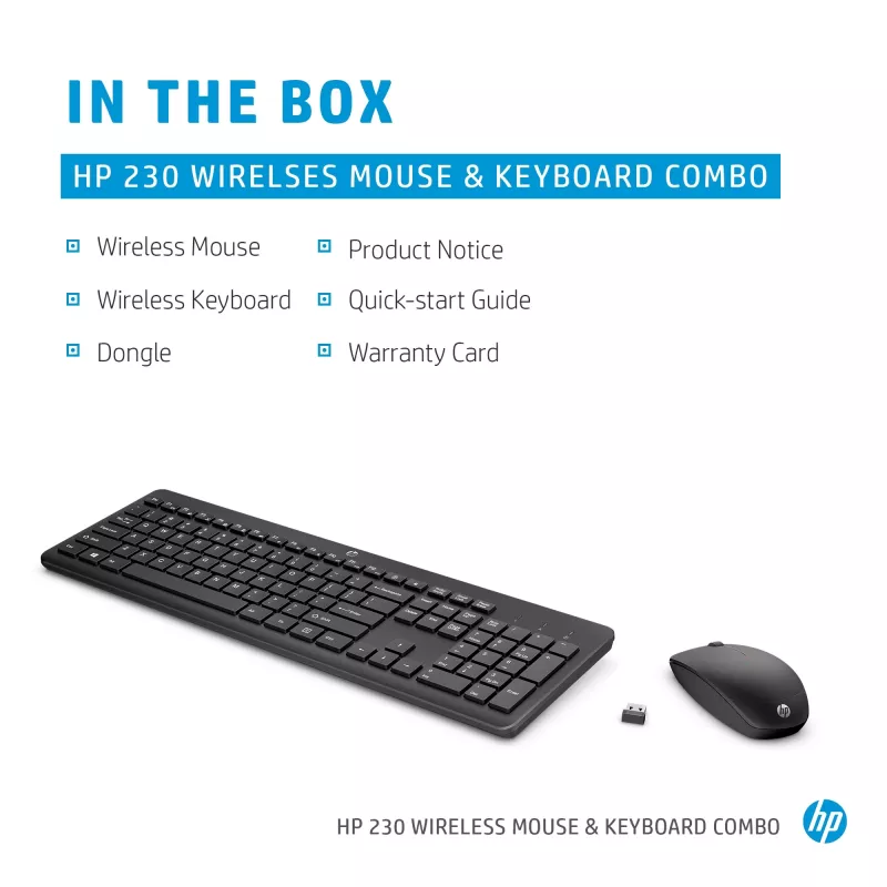 Bezprzewodowa mysz i klawiatura HP 230 Full-size Czarny