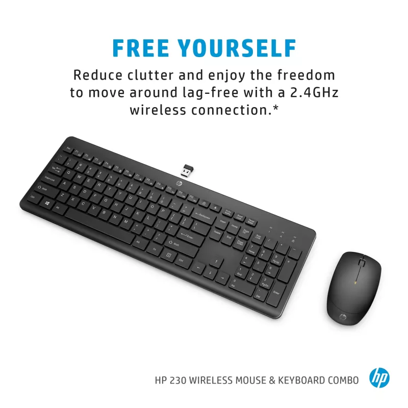 Bezprzewodowa mysz i klawiatura HP 230 Full-size Czarny