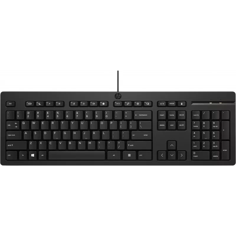 Klawiatura HP 125 USB WD KBD Bulk 12 pełnowymiarowa przewodowa QWERTY