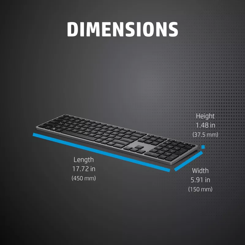 HP 975 Klawiatura bezprzewodowa dwutrybowa pełnowymiarowa mechaniczna QWERTY