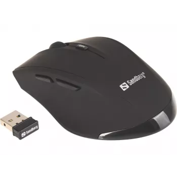 Sandberg Wireless mysz Pro, dla prawej ręki, Optyczny, RF Wireless, 1600 DPI, Czarny