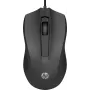 HP Wired mysz 100, Symetryczna, Optyczna, USB Typ-A, 1600 DPI, Czarna
