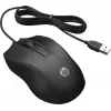 HP Wired mysz 100, Symetryczna, Optyczna, USB Typ-A, 1600 DPI, Czarna
