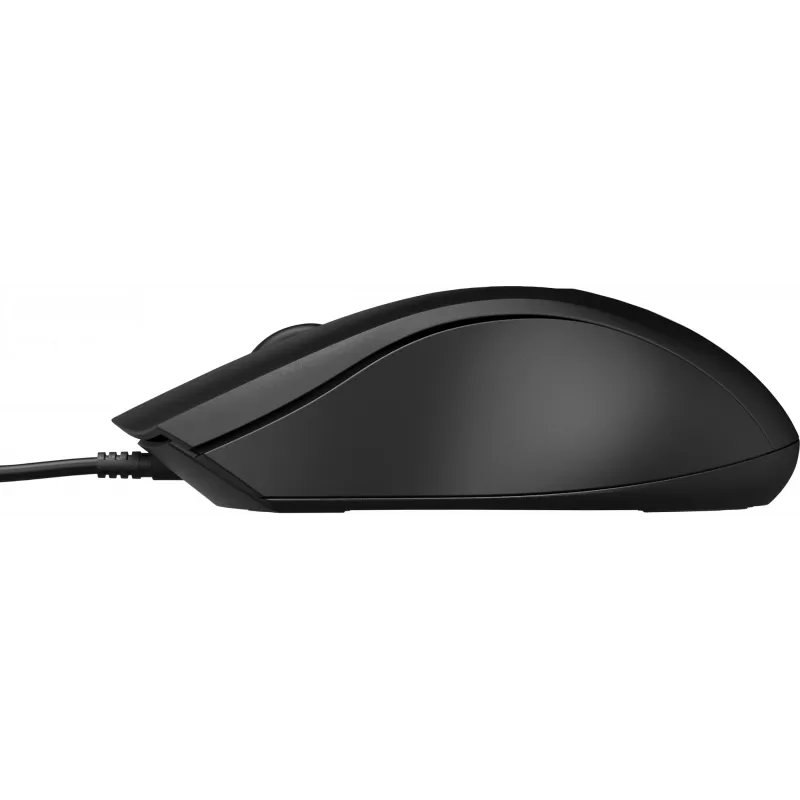 HP Wired mysz 100, Symetryczna, Optyczna, USB Typ-A, 1600 DPI, Czarna