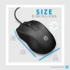HP Wired mysz 100, Symetryczna, Optyczna, USB Typ-A, 1600 DPI, Czarna