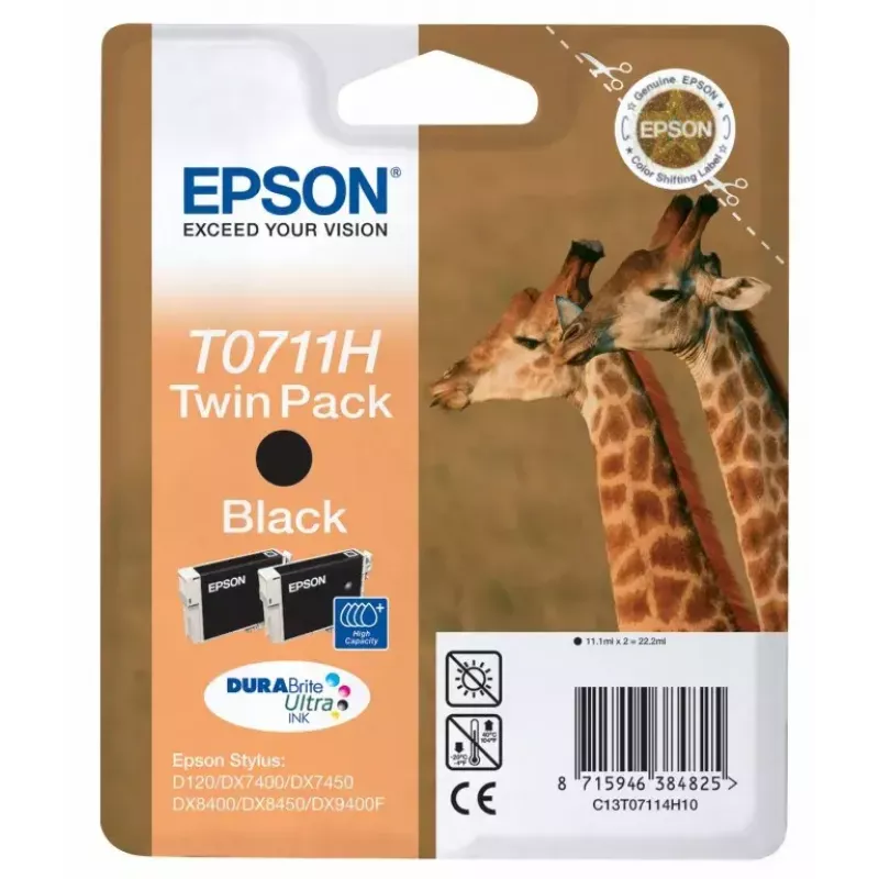 Epson Giraffe Twinpack Czarny T0711H DURABrite Ultra Ink