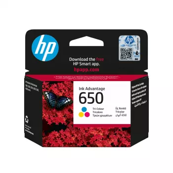 HP 650 Tri-color Oryginalny Ink Advantage Cartridge, cyjan, magenta, żółty, 1 szt., 200 stron