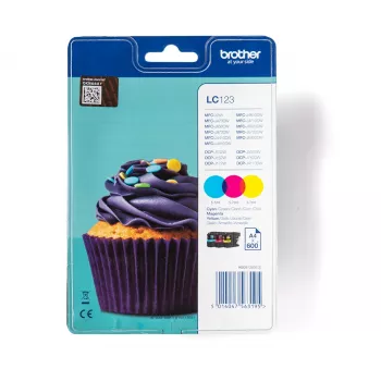 Kaseta z tuszem Brother LC123RBWBP 3 szt. Oryginalny Cyjan, magenta, Żółty