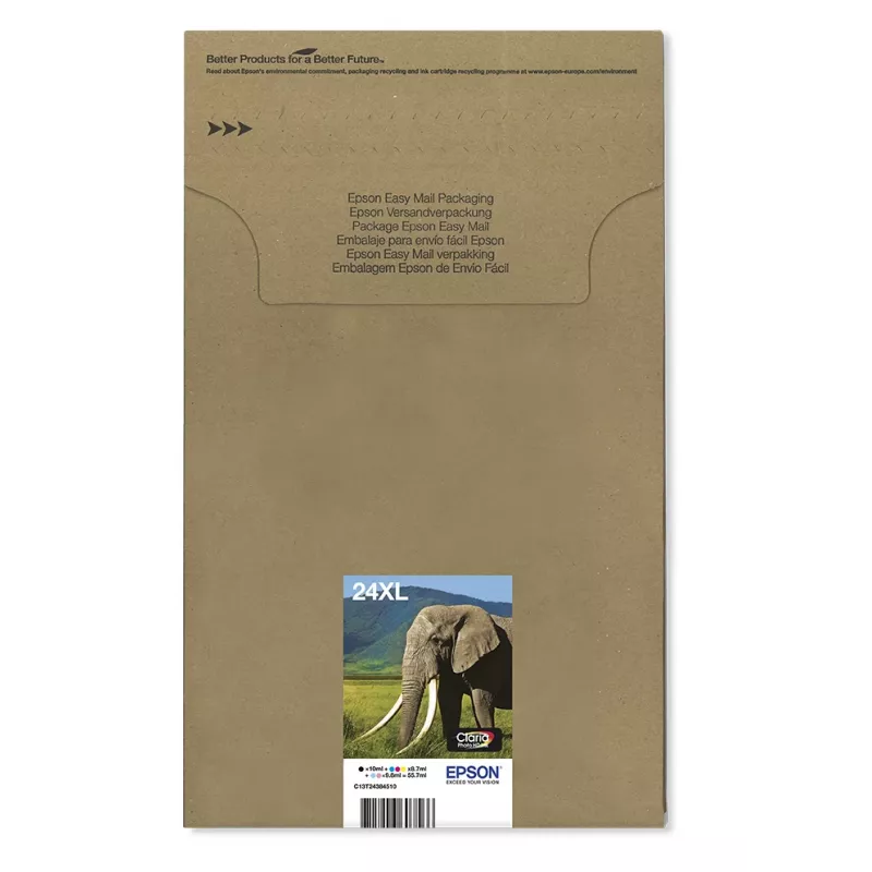Epson Multipack 6 kolorów 24XL EasyMail, czarny, cyjan, jasny cyjan, magenta, jasna magenta, żółty, Epson, Wysoka wydajność (XL), 10 ml, 8,7 ml, 55,7 ml