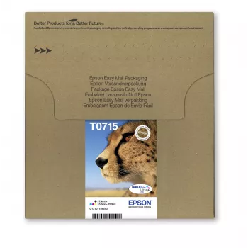 Epson Multipack 4-kolory T071 EasyMail, Standardowa wydajność, Czarny, cyjan, magenta, Żółty, 7,4 ml, 5,5 ml, 1 szt., Multi pack