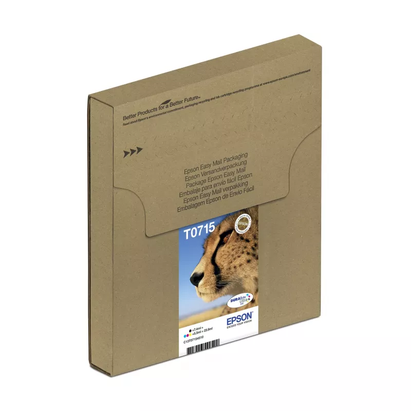 Epson Multipack 4-kolory T071 EasyMail, Standardowa wydajność, Czarny, cyjan, magenta, Żółty, 7,4 ml, 5,5 ml, 1 szt., Multi pack