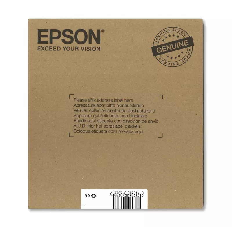 Epson Multipack 4-kolory T071 EasyMail, Standardowa wydajność, Czarny, cyjan, magenta, Żółty, 7,4 ml, 5,5 ml, 1 szt., Multi pack