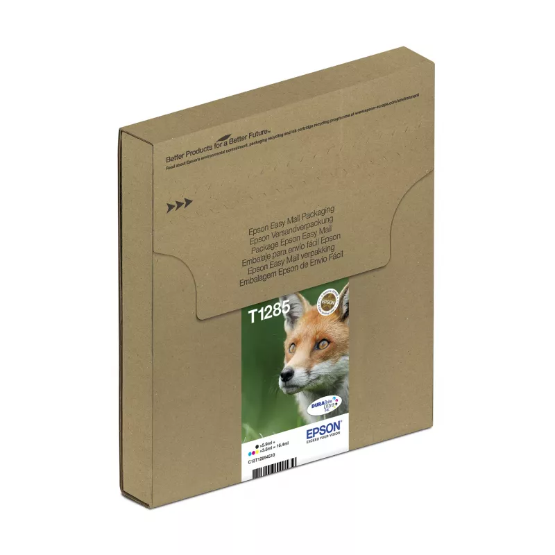 Wielopak wkładów atramentowych do drukarek atramentowych Epson Fox T128 EasyMail — 4 kolory (Czarny 5,9 ml; cyjan/magenta/żółty 3,5 ml)