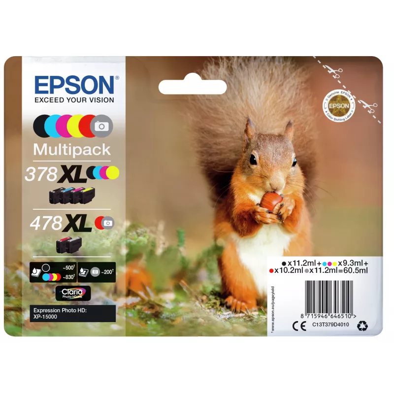 Epson Squirrel Multipack 6-kolorów 378XL / 478XL Claria Photo HD Ink