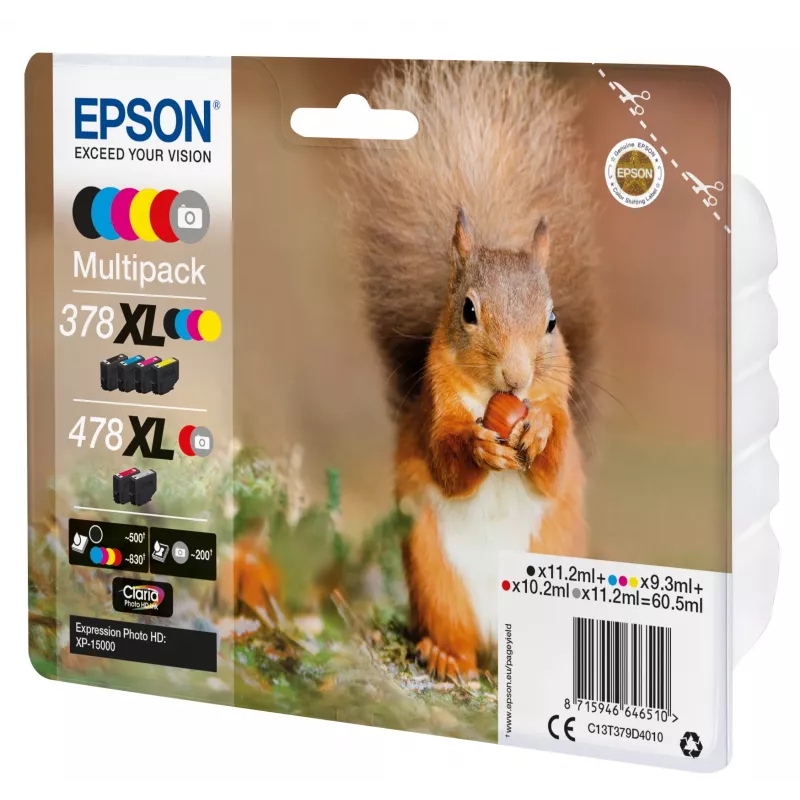 Epson Squirrel Multipack 6-kolorów 378XL / 478XL Claria Photo HD Ink