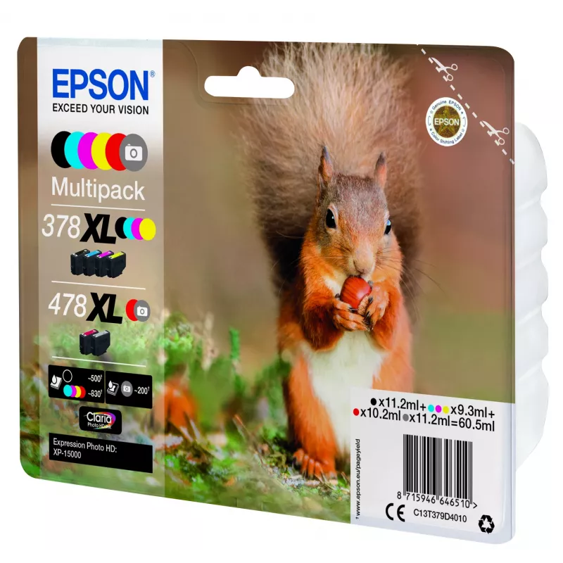 Epson Squirrel Multipack 6-kolorów 378XL / 478XL Claria Photo HD Ink